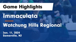 Immaculata  vs Watchung Hills Regional  Game Highlights - Jan. 11, 2024