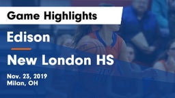Edison  vs New London HS Game Highlights - Nov. 23, 2019