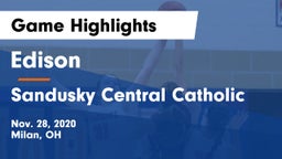 Edison  vs Sandusky Central Catholic Game Highlights - Nov. 28, 2020