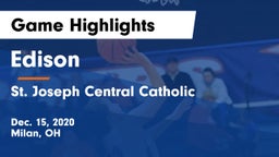 Edison  vs St. Joseph Central Catholic  Game Highlights - Dec. 15, 2020