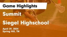Summit  vs Siegel Highschool Game Highlights - April 29, 2024