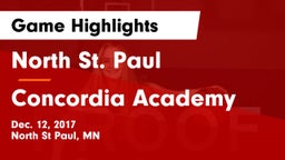 North St. Paul  vs Concordia Academy Game Highlights - Dec. 12, 2017