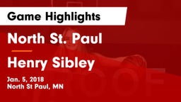 North St. Paul  vs Henry Sibley  Game Highlights - Jan. 5, 2018