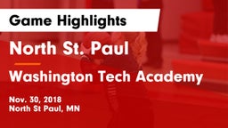 North St. Paul  vs Washington Tech Academy Game Highlights - Nov. 30, 2018