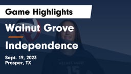 Walnut Grove  vs Independence  Game Highlights - Sept. 19, 2023