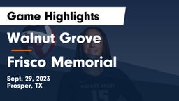 Walnut Grove  vs Frisco Memorial  Game Highlights - Sept. 29, 2023