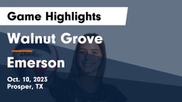 Walnut Grove  vs Emerson  Game Highlights - Oct. 10, 2023