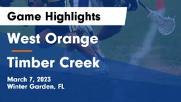 West Orange  vs Timber Creek  Game Highlights - March 7, 2023