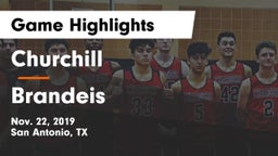 Churchill  vs Brandeis  Game Highlights - Nov. 22, 2019