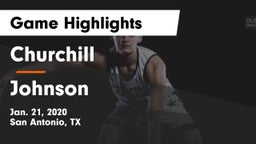 Churchill  vs Johnson  Game Highlights - Jan. 21, 2020