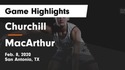 Churchill  vs MacArthur  Game Highlights - Feb. 8, 2020