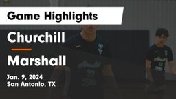Churchill  vs Marshall  Game Highlights - Jan. 9, 2024