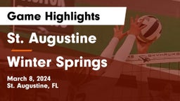 St. Augustine  vs Winter Springs Game Highlights - March 8, 2024