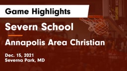 Severn School vs Annapolis Area Christian  Game Highlights - Dec. 15, 2021