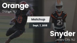 Matchup: Orange  vs. Snyder  2018