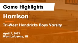 Harrison  vs Tri-West Hendricks  Boys Varsity Game Highlights - April 7, 2023