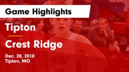 Tipton  vs Crest Ridge  Game Highlights - Dec. 28, 2018