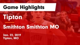 Tipton  vs Smithton  Smithton MO Game Highlights - Jan. 22, 2019