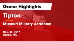 Tipton  vs Missouri Military Academy  Game Highlights - Nov. 25, 2019