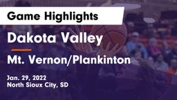 Dakota Valley  vs Mt. Vernon/Plankinton  Game Highlights - Jan. 29, 2022