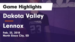 Dakota Valley  vs Lennox  Game Highlights - Feb. 23, 2018