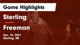 Sterling  vs Freeman  Game Highlights - Jan. 15, 2021