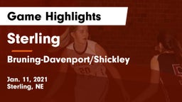 Sterling  vs Bruning-Davenport/Shickley  Game Highlights - Jan. 11, 2021