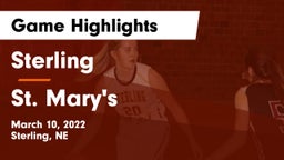 Sterling  vs St. Mary's Game Highlights - March 10, 2022