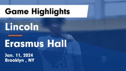 Lincoln  vs Erasmus Hall  Game Highlights - Jan. 11, 2024