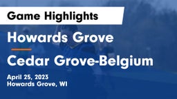 Howards Grove  vs Cedar Grove-Belgium  Game Highlights - April 25, 2023