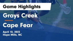 Grays Creek  vs Cape Fear  Game Highlights - April 10, 2023