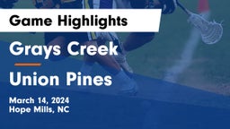 Grays Creek  vs Union Pines  Game Highlights - March 14, 2024