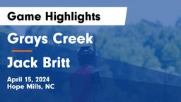 Grays Creek  vs Jack Britt  Game Highlights - April 15, 2024
