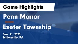 Penn Manor  vs Exeter Township  Game Highlights - Jan. 11, 2020