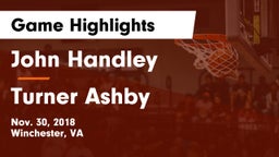 John Handley  vs Turner Ashby  Game Highlights - Nov. 30, 2018