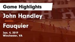 John Handley  vs Fauquier  Game Highlights - Jan. 4, 2019
