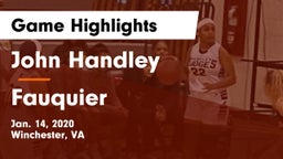 John Handley  vs Fauquier  Game Highlights - Jan. 14, 2020