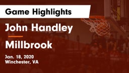 John Handley  vs Millbrook  Game Highlights - Jan. 18, 2020