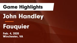 John Handley  vs Fauquier  Game Highlights - Feb. 4, 2020