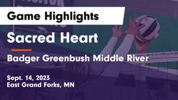 Sacred Heart  vs Badger Greenbush Middle River Game Highlights - Sept. 14, 2023