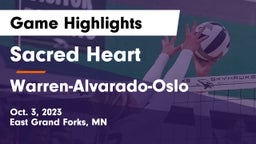 Sacred Heart  vs Warren-Alvarado-Oslo  Game Highlights - Oct. 3, 2023
