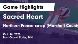 Sacred Heart  vs Northern Freeze co-op [Marshall County Central/Tri-County]  Game Highlights - Oct. 14, 2023