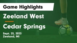 Zeeland West  vs Cedar Springs  Game Highlights - Sept. 25, 2023