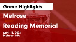 Melrose  vs Reading Memorial  Game Highlights - April 13, 2022