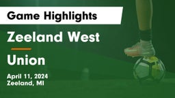 Zeeland West  vs Union  Game Highlights - April 11, 2024