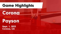 Corona  vs Payson  Game Highlights - Sept. 1, 2023