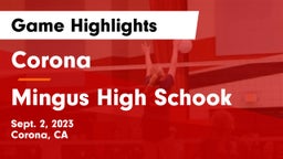 Corona  vs Mingus High Schook Game Highlights - Sept. 2, 2023