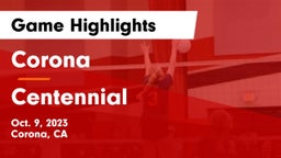 Corona  vs Centennial  Game Highlights - Oct. 9, 2023