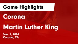 Corona  vs Martin Luther King  Game Highlights - Jan. 5, 2024