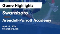 Swansboro  vs Arendell-Parrott Academy  Game Highlights - April 15, 2024